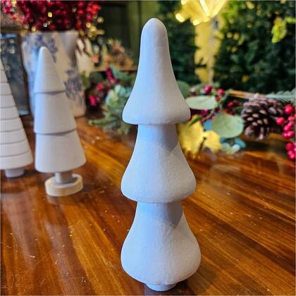Imagem de Mini Árvore De Natal Pinheiro Vila Natalina Madeira Bc 15Cm
