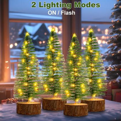 Imagem de Mini árvores de Natal CCILAND Timer Fairy Lights 20 cm 4 unidades