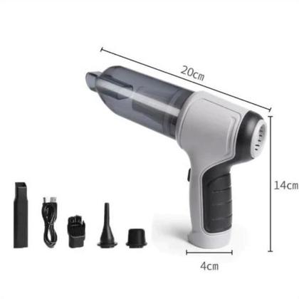 Imagem de Mini Aspirador e soprador De pó sem fio Portátil Potente 5 in 1 Multifuncional e Versátil para Automotivo/Carro e Casa