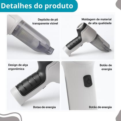 Imagem de Mini Aspirador Portátil Sofa Carro Soprador 3 Em 1 Preto