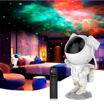 Imagem de Mini Astronauta Robo Projetor de Luzes Teto quarto Criança Galaxia Nebulosa Céu Estrelado