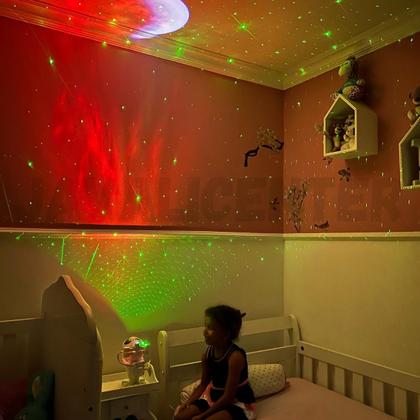 Imagem de Mini Astronauta Robo Projetor de Luzes Teto quarto Criança Galaxia Nebulosa Céu Estrelado