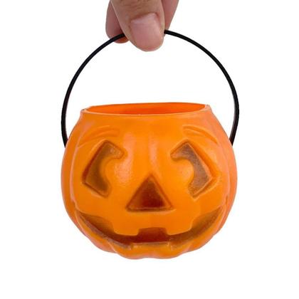 Imagem de Mini Balde Doces Abóbora 7Cm Laranja Halloween Decorativo