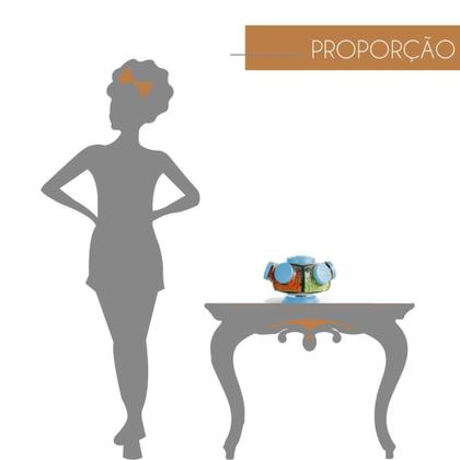 Imagem de Mini baleiro giratório de vidro artesanal pequeno modelo antigo bomboniere azul - Vidro & Decor