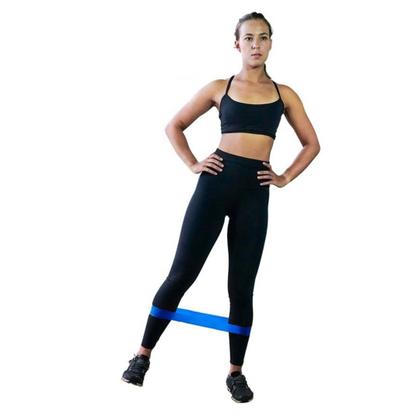 Imagem de Mini Band Faixa Elástica Exercícios Fitness Nível Leve Azul