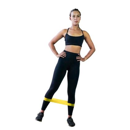 Imagem de Mini Band Faixa Elástica Exercícios Fitness Nível Médio Amarelo