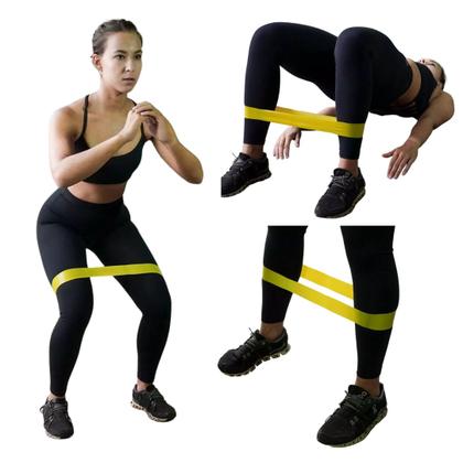 Imagem de Mini Band Faixa Elástica Exercícios Fitness Nível Médio Amarelo