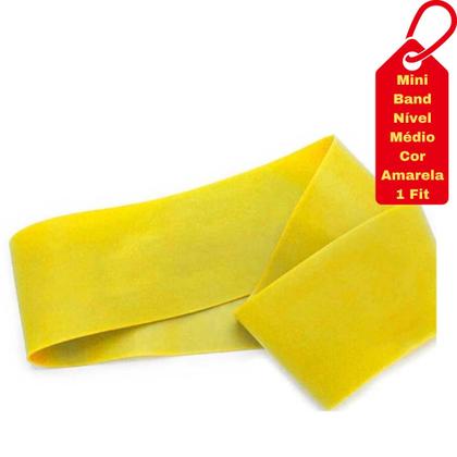 Imagem de Mini Band Faixa Elástica Exercícios Fitness Nível Médio Amarelo