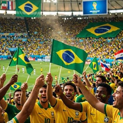 Imagem de Mini Bandeirinha Bandeira Com 10 Unidade Brasil Mão 14x21cm Verde Branco Azul Amarelo