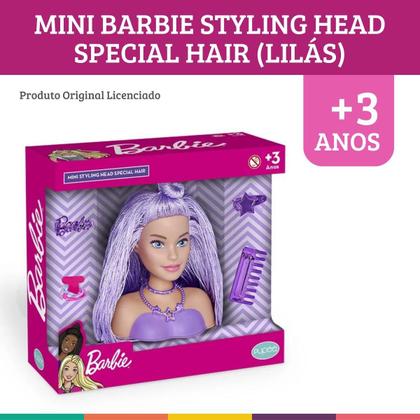 Imagem de Mini Barbie Styling Head Original Boneca Cabelo Lilás Pupee
