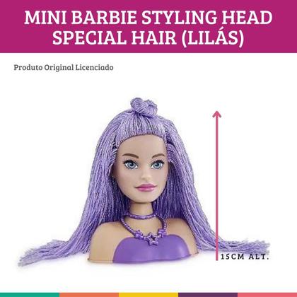 Imagem de Mini Barbie Styling Head Original Boneca Cabelo Lilás Pupee