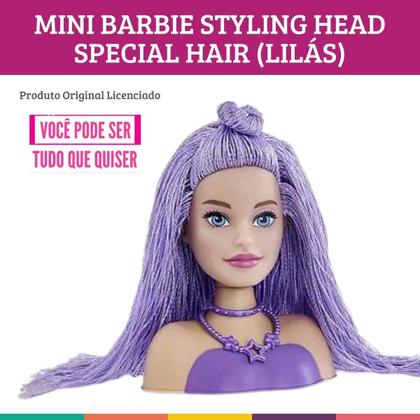 Imagem de Mini Barbie Styling Head Original Boneca Cabelo Lilás Pupee