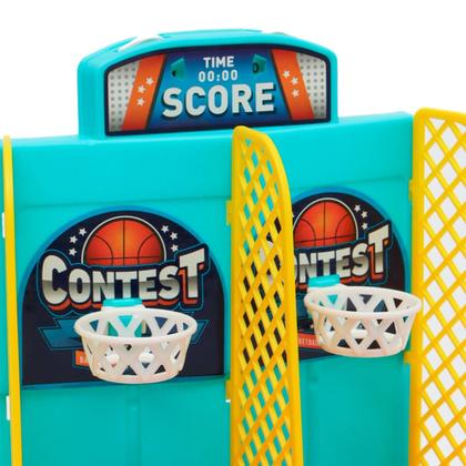 Imagem de Mini Basquete Tabuleiro Duplo 2 Jogadores Brinquedo infantil Com Placar - Zippy Toys