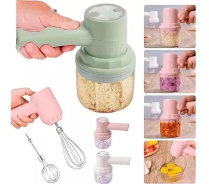Imagem de Mini Batedeira Mixer Processador Triturador 3 Em 1