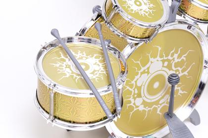 Imagem de Mini Bateria Musical Brinquedo Infantil Rock Party Menino e Menina Com Banquinho Banqueta Prato e 5 tambores