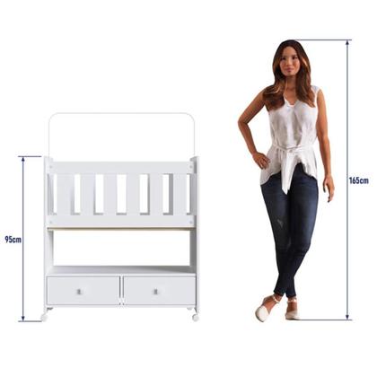 Imagem de Mini Berço 2 Gavetas Com Colchão Moisés - Branco