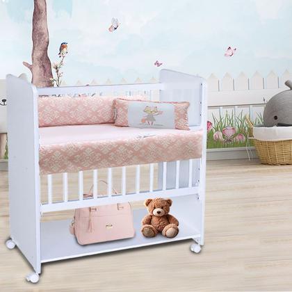 Imagem de Mini Berço Bed Side New Baby Com Colchão e Grade Móvel para Bebê