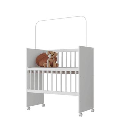Imagem de Mini Berço Bedside Compacto com Rodinhas Com Colchão e Grade Móvel Branco - MABE MAGAZINE