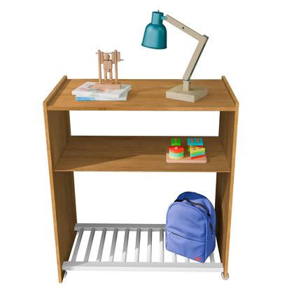 Imagem de Mini Berço Cama Baby Com Colchão Quarto Infantil 2 em 1 Branco / Rosa / Nature