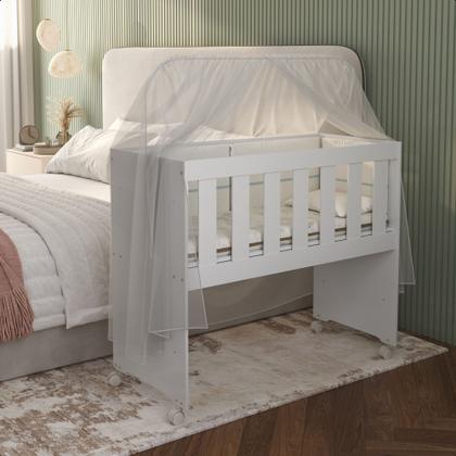 Imagem de Mini Berço Chiqueirinho 5 em 1 Conforto,Praticidade C/ Colchão Multifuncional Suporte P/ Mosquiteiro