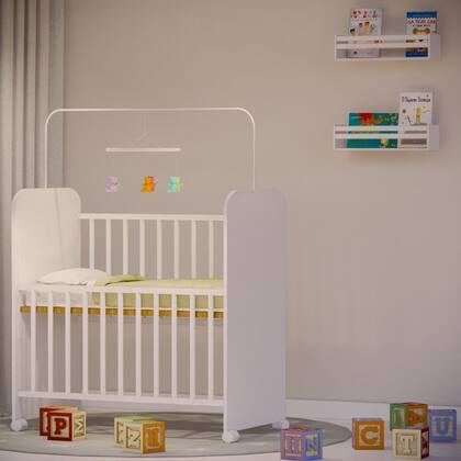 Imagem de Mini Berço Grade Móvel Com Colchão e Regulagem de Altura