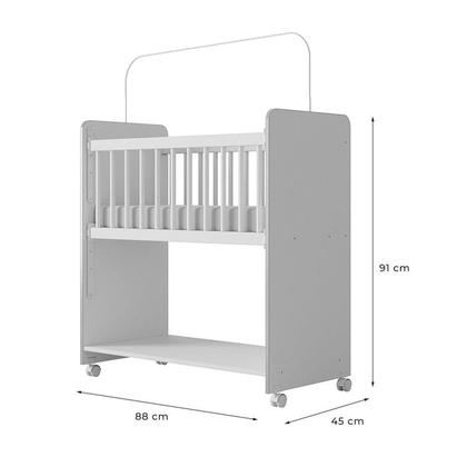 Imagem de Mini Berço Infantil Multifuncional Nicho Organizador Aconchego Branco