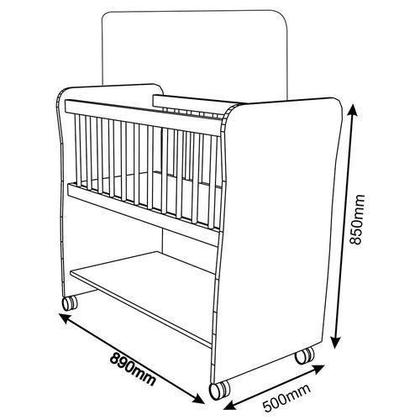 Imagem de Mini Berço Moiséis Rubi Nature/Branco com Colchão - Peternella