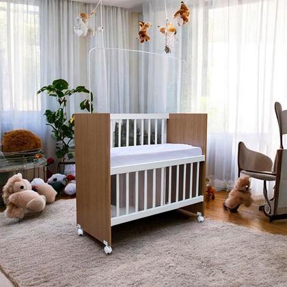 Imagem de Mini Berço Moisés Alegria Branco Amadeirado com Colchão  Veronez