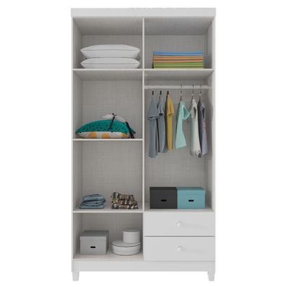 Imagem de Mini Berço Moisés Alegria com Colchão e Guarda Roupa Ternura Baby 4 Portas Branco Flex - Incorplac