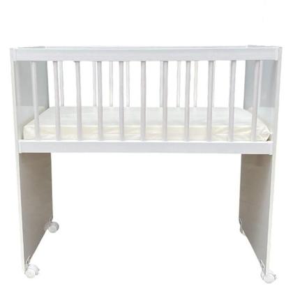 Imagem de Mini Berço Moisés Alegria com Colchão e Guarda Roupa Ternura Baby 4 Portas Branco Flex - Incorplac
