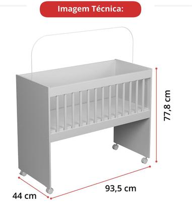 Imagem de Mini Berço Moisés Multifuncional 100% MDF Com Colchão Branco Ofertamo
