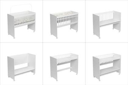 Imagem de Mini Berço Moisés Multifuncional 100% MDF Com Colchão Branco Ofertamo