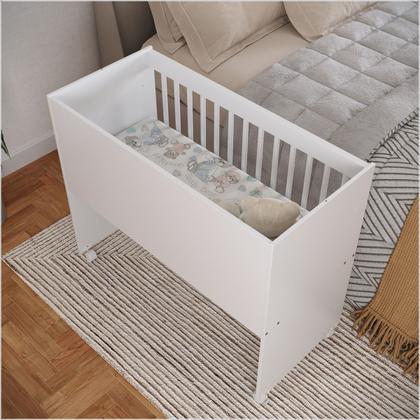 Imagem de Mini Berço Moisés Multifuncional 100% MDF Com Colchão Branco Ofertamo