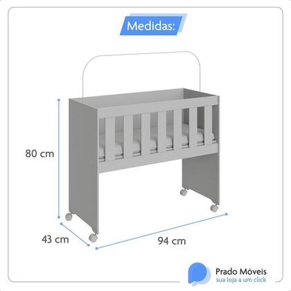 Imagem de Mini Berço Moisés Multifuncional Rubi Branco com Colchão e Suporte de Mosqueteiro