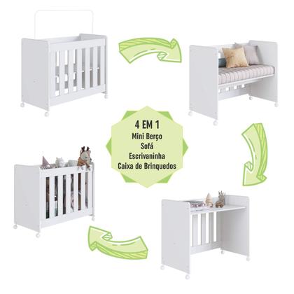 Imagem de Mini Berço Multifuncional Evolutivo 4 em 1 Sem Colchão BB040 Completa Móveis