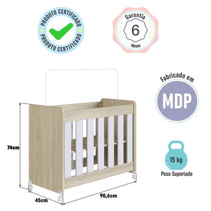 Imagem de Mini Berço Multifuncional Evolutivo 4 em 1 Sem Colchão BB040 Completa Móveis