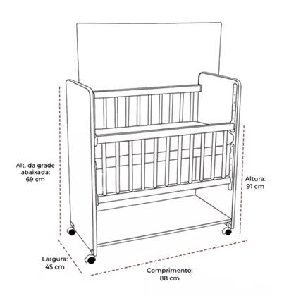 Imagem de Mini Berço New Baby Bed Side Grade Móvel + Colchão