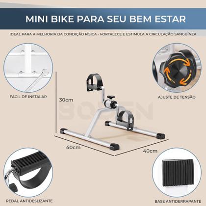 Imagem de Mini Bicicleta Bike Ergométrica Pedalinho Cicloergômetro para Fisioterapia das Pernas e Braços