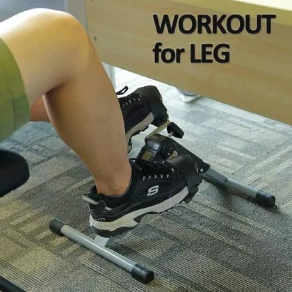 Imagem de Mini bicicleta fisioterapia ergometrica bike lcd simulador pedal dobravel fitness perna e braco com ciclo computador por