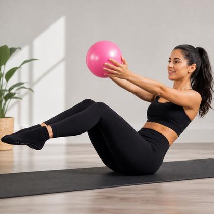Imagem de Mini Bola Pilates 22cm Overball Yoga Funcional Fitness Exercícios Alongamento Academia Abdominal Equilíbrio Treino em Casa