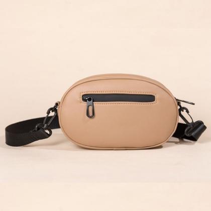 Imagem de Mini Bolsa Feminina Oval Shoulder Bag Pochete Viagem Passeio Sintético 2 Bolsos Alça Transversal