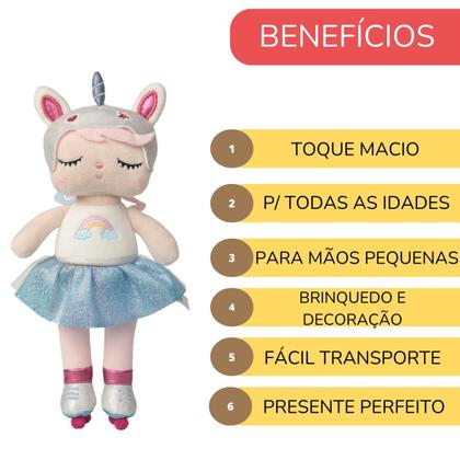 Imagem de Mini Boneca Metoo Pano Patinadora 20cm Brinquedo Decoração