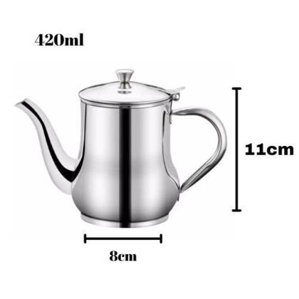 Imagem de Mini Bule Inox Para Servir Chá Cantinho Do Café Pequeno 420Ml Luxo - UD