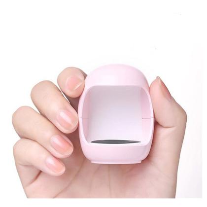 Imagem de Mini Cabine Secador Unha Portátil Individual ROSA Rápido Esmalte com LED luz UV