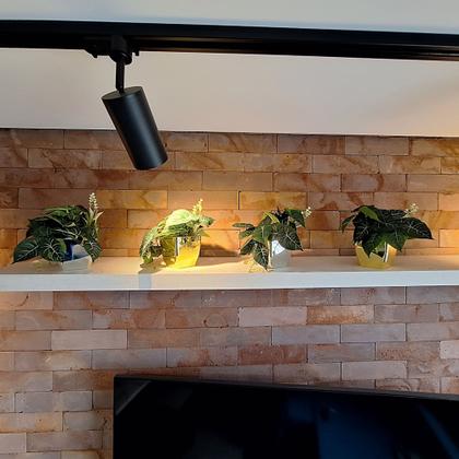 Imagem de Mini Cachepot Com Folhagem Verde Artificial Kit com 2 unids