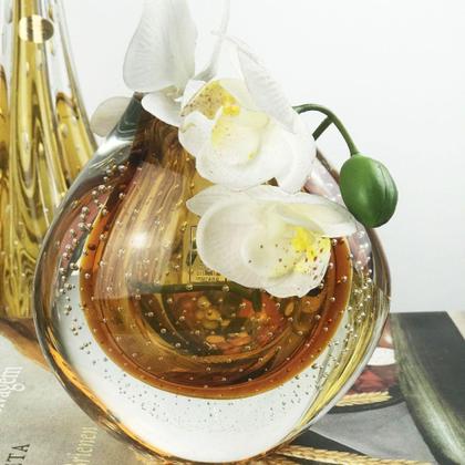 Imagem de Mini Cachepot De Murano São Marcos - Cristal Âmbar 14cm
