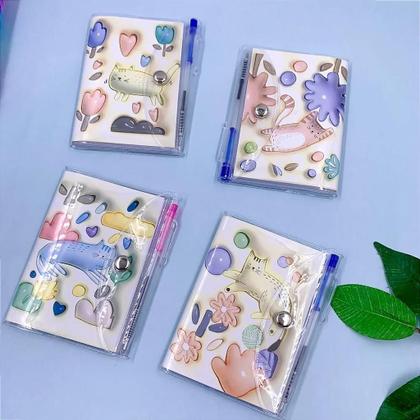 Imagem de Mini Caderninho de Anotações Gatinhos com Mini Caneta Colorida