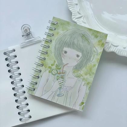 Imagem de Mini Caderno Fofo De Verão Com Papel Dupla Face Estilo Sal E Adesivos De Menina Para Decoração De