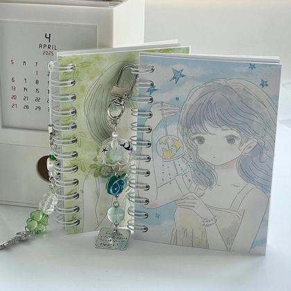 Imagem de Mini Caderno Fofo De Verão Com Papel Dupla Face Estilo Sal E Adesivos De Menina Para Decoração De