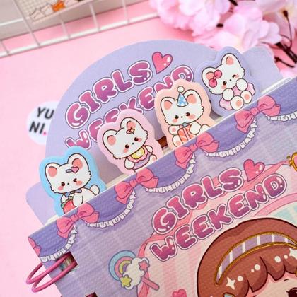 Imagem de Mini Caderno Kawaii Lilás c/ Divisórias 80 Folhas